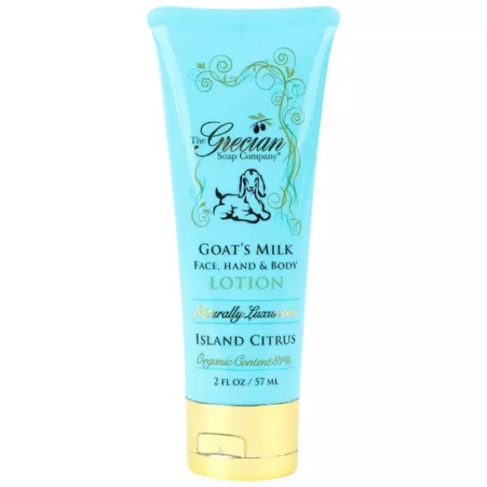 NWT Grecian Soap Company Island Citrus Organic Goat's Milk Lotion, 2 Ounces